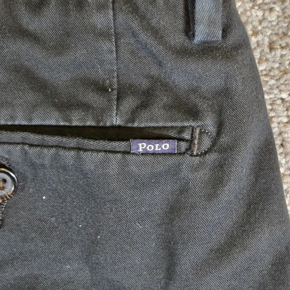 Polo Ralph Lauren Chino Pants‎ Mens 34x32 Black 100% Cotton Preppy